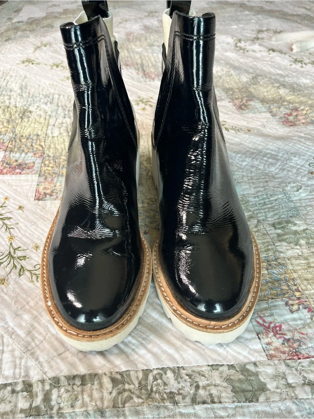 Dolce Vita Thundr H2O Black Patent Boots-Size 9
